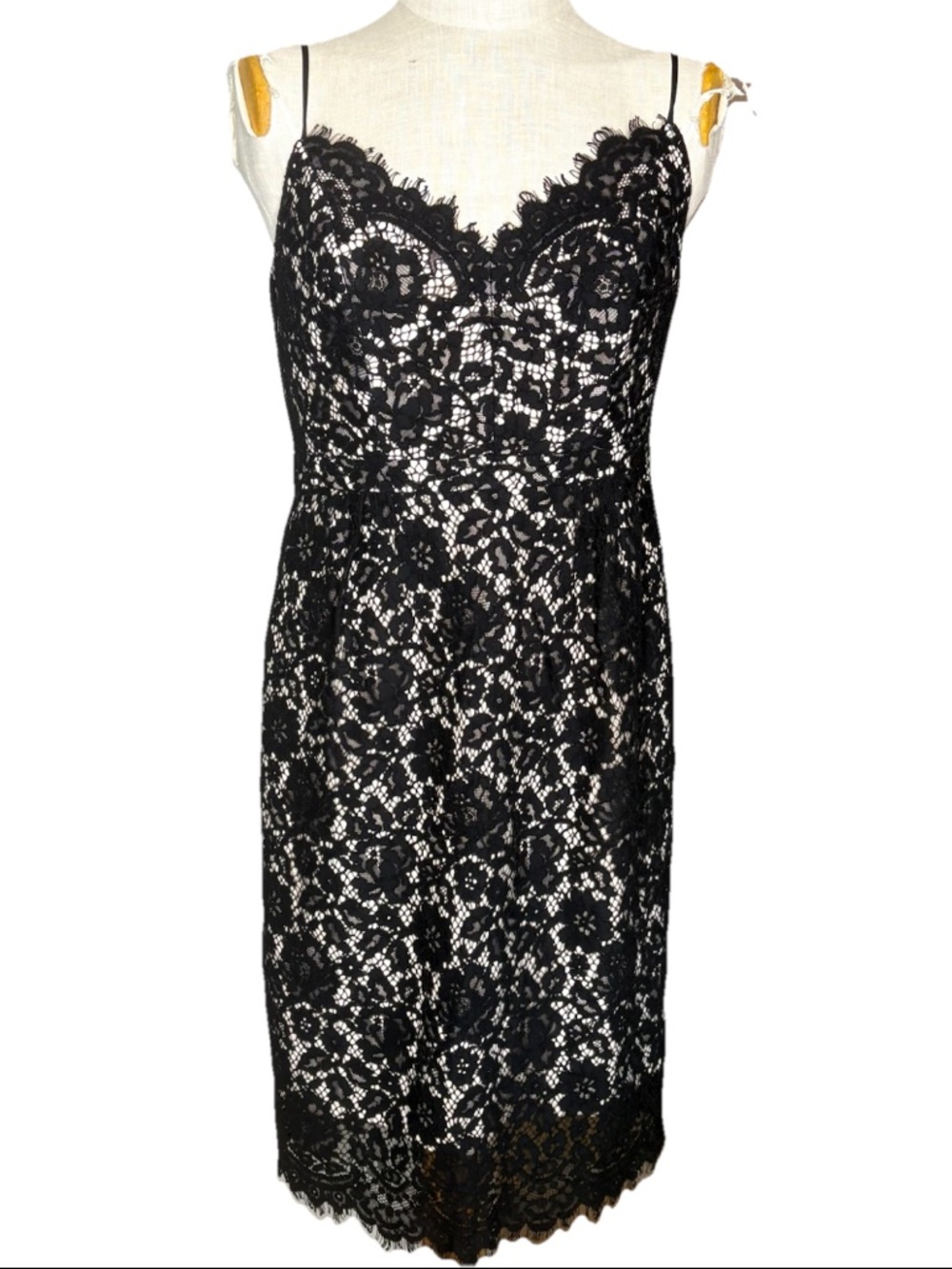 NWT J. Crew Black Lace Spaghetti Strap Dress